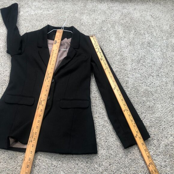 H&M Blazer Womens Extra Small 4 Black Sport Coat Suit Jacket Stretch Ladies - Picture 6 of 10